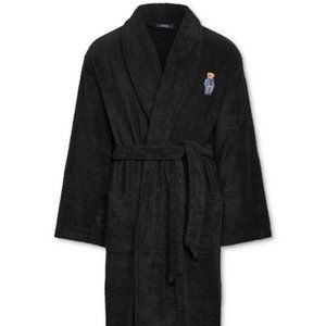 New w/ Tags! Polo Ralph Lauren Men's Plush Denim Bear Cotton Terry Robe